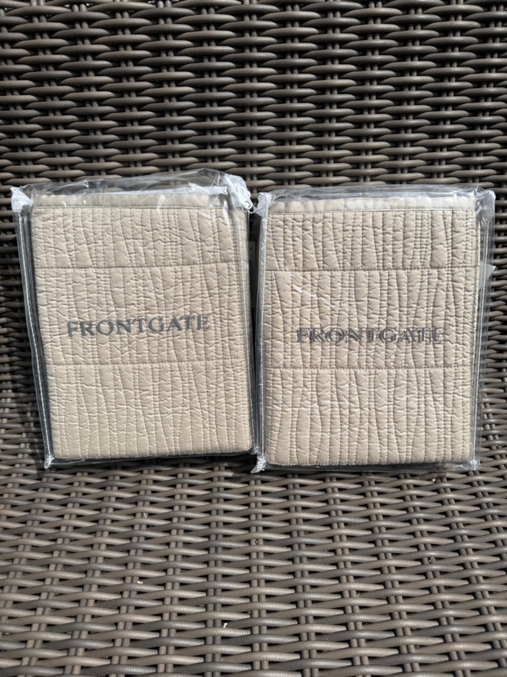 Frontgate Cleo Standard Shams - Dune - Set of 2 - NWT